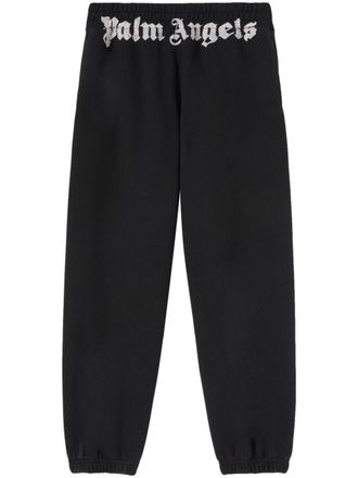 Palm Angels logo-print cotton track pants - men - Cotton - L - Black