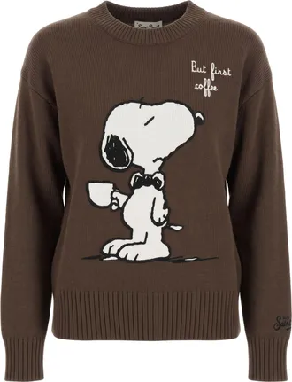 MC2 Saint Barth Beige Wool Cashmere Blend Cartoon Embroidered Sweater