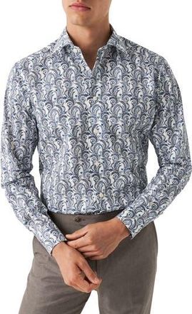 Eton Slim Fit Floral Cotton Dress Shirt in Light Pastel Blue at Nordstrom Rack, Size 15.5R