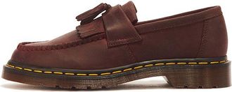 Dr. Martens Adrian Crazy Horse Leather Loafers Cherry Red 30917600