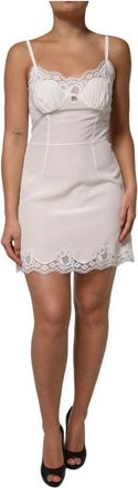 Dolce & Gabbana Slip Dress - Dames - Korte kleedjes - Wit - XL - Katoen - Kleedjes
