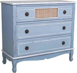 Wanderlust Deco C&oacute;moda de madera azul 90x38x80