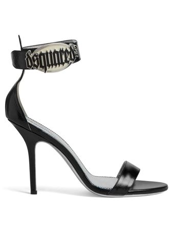 Dsquared2 Sandalen met logoplakkaat - Zwart