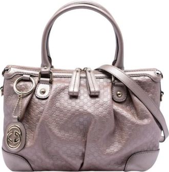 Gucci Pre-owned Handbags, female, Purple, Size: ONE SIZE Pre-owned Sukey Satchel