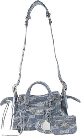 Balenciaga Pre-owned Mini Bags, female, Blue, Size: ONE SIZE Pre-owned Denim Mini Bag