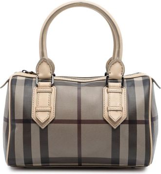 Burberry Pre-owned Burberry Smoke Check Coated Canvas Chester Boston Bag Ladies NWOQMEFPTK3JXCWZ