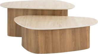 Mathi Design Mesas nido de MDF y cerámica travertina