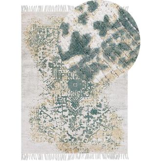 Beliani Rug BOYALI Light Beige 140 x 200 cm Viscose