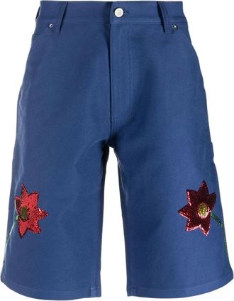 Sky High Farm Casual Shorts, male, Blue, Size: S Sequin-Embellished Denim Shorts