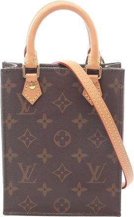 Louis Vuitton 2021s Petit Sac Plat monogram tote bag - Brown