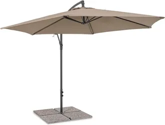 BIZZOTTO Sombrilla de aluminio con brazo en antracita/gris paloma de 3 m