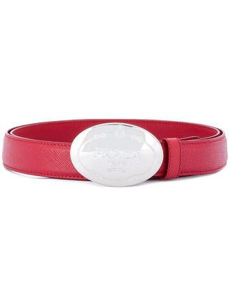 Prada ovale gegraveerde gespriem - Rood