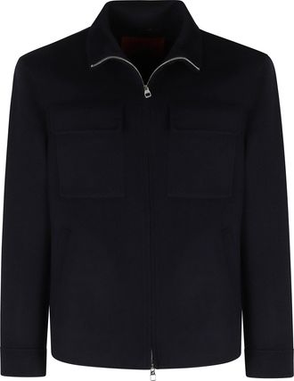 Montecore Blue Short Flap Pockets Boiled Wool Jacket
