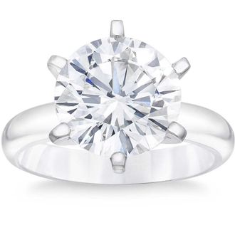 Pompeii3 Certified 4Ct Round Diamond Solitaire Engagement Ring 14k Gold Lab Grown