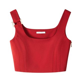 Patrizia Pepe Sleeveless Tops, female, Red, S, Essential Top Art. 8C0786A6F5
