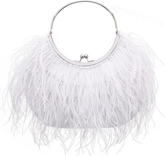 Nina Splash Feather Handbag in White at Nordstrom Rack