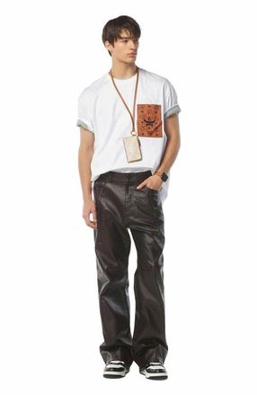 MCM Monogram Patch Pocket T-Shirt in Organic Cotton in White at Nordstrom, Size X-Large