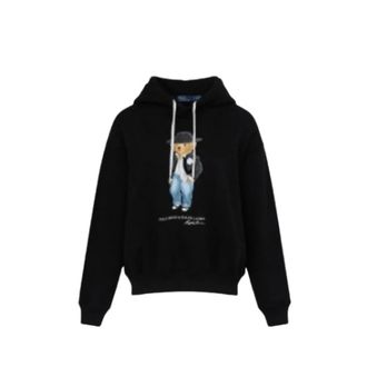 Polo Ralph Lauren Holiday Polo Bear Fleece Hoodie - Dames - Sweatshirts & Hoodies - Zwart - Maat: S Fleece