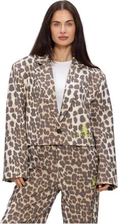 ALIX The Label Woven Animal Cropped Blazer - Dames - Blazers - Veelkleurig - XL - Jassen