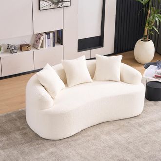 STILVORA Sof&aacute; Modular De Dos Plazas, Curvado Y De Estilo Contempor&aacute;neo. Tama&ntilde;o Compacto, Incluye Tres Cojines Decorativos, Ideal Para Casas Y Apartamentos Pequ