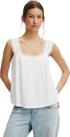 Cotton On Womens Willa Babydoll Top in White at Nordstrom, Size 10