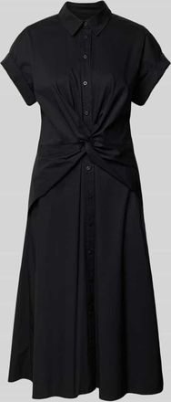 Lauren Ralph Lauren Hemdblusenkleid mit Knotendetail Modell CIAN in Black, Gr&ouml;&szlig;e 34