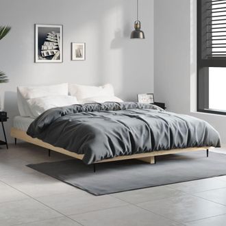 vidaXL Estructura De Cama Sin Colch&oacute;n Madera Roble Sonoma 140x190 Cm Vidaxl
