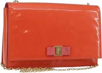Ferragamo Pre-owned Canvas Schoudertas - Dames - Vintage Schoudertas - Oranje - ONE Size - Vintage