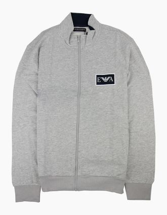 Emporio Armani Mens Emporio Armani Eagle Large Logo Funnel Neck Light Grey SA30 - Size: 40