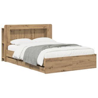 vidaXL Estructura De Cama Con Almacenamiento Y Cabecero Roble Artisan Vidaxl