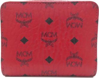 MCM Mcm Red Color Pvc Wallet (Bi-Fold) (Pre-Owned)