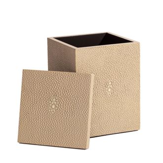 Posh Trading Company Chelsea Cotton Wool Box - Faux Shagreen Natural in Beige