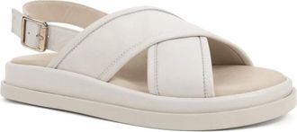 Sergio Moretti Platte Sandalen - Dames - Sandalen - Beige - 37 EU - Leer - Schoenen