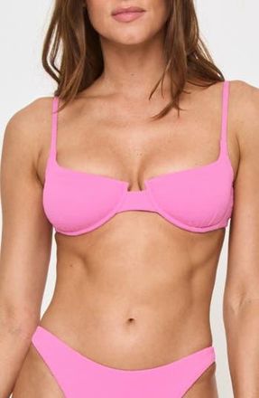L*Space Belle Underwire Pucker Textured Bikini Top in Hottest Pink at Nordstrom Rack, Size X-Large