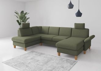 HOME AFFAIRE Wohnlandschaft »Rochelle, U-Form« optional mit Armteilverstellung, mit Bettfunktion & Bettkasten