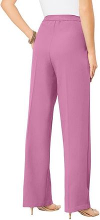 Roaman's Plus Size Wide Leg Bend Over Pant in Mauve Orchid at Nordstrom, Size 28