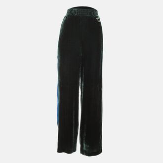 Dion Lee Green/blue Velvet Straight Fit Trousers