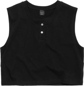 Leset Top smanicato Henley - Nero