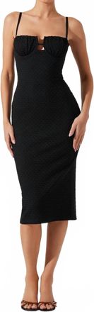 Astr Jaida Bustier Bodycon Midi Dress In Black