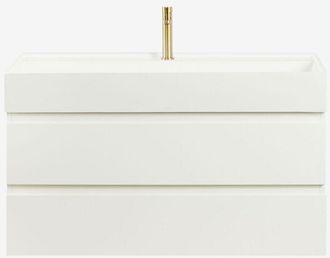 Sklum Conjunto De Mueble De Ba&ntilde;o En Madera Y Chapa De Fresno Con Lavabo Integrado Ona Sklum