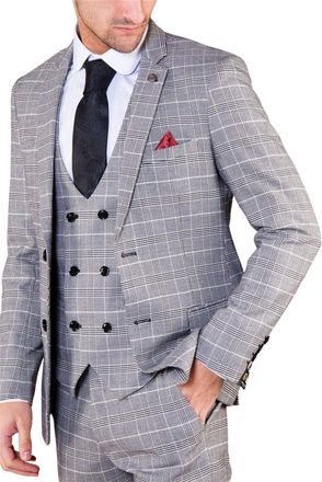 Marc Darcy Check Slim Fit Suit Jacket