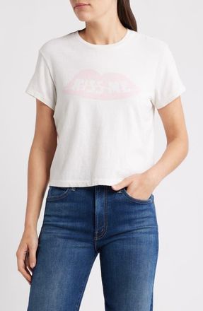 Re/Done 50s Kiss Me Boxy Graphic T-Shirt in Vintage White at Nordstrom, Size Xx-Large