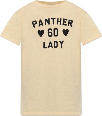 Valentino Garavani T-shirt met print - Dames - T-shirts - Beige - M - Katoen - Tops