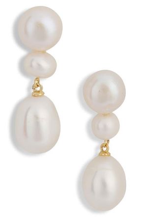 Shashi Bianca Drop Earrings in Gold/Pearl at Nordstrom