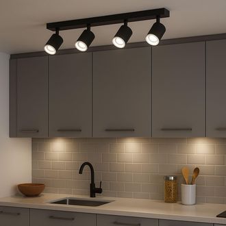 Eglo Eglo Melitello-Z Smart Control RGB LED 4 Light Spotlight, Black