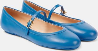 Gianvito Rossi Carla leather Mary Jane flats