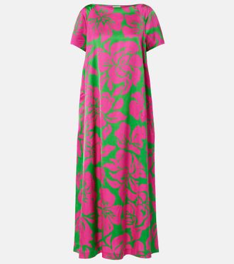 Dries Van Noten Floral satin midi dress