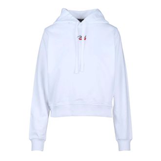 Diesel Felpa Corta - Dames - Hoodies - Wit - S - Katoen - Hoodies & sweatvesten