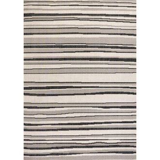 Jonathan Y Designs Castara Wavy Stripe Modern Indoor/Outdoor Area Rug in Cream/dark Gray at Nordstrom, Size 4Ft 0In X 6Ft 0In