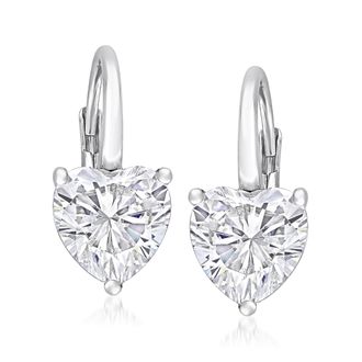 Ross-Simons Moissanite Heart Earrings in Sterling Silver
